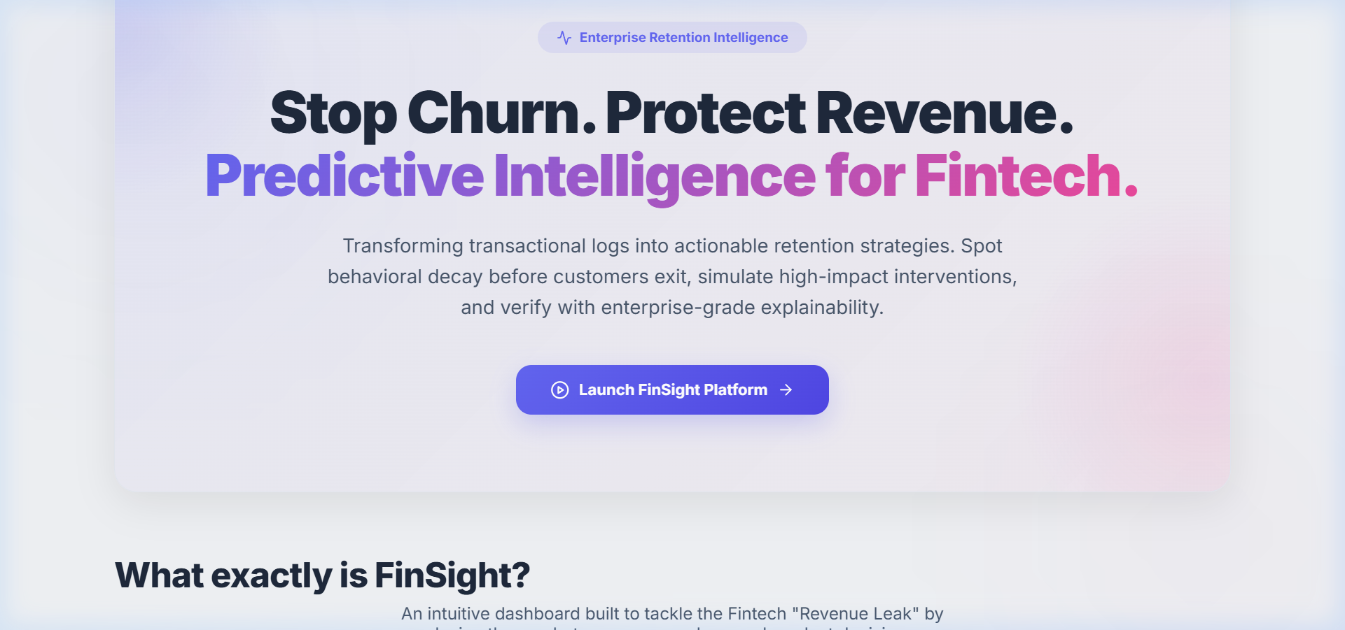 FinSight Landing Page