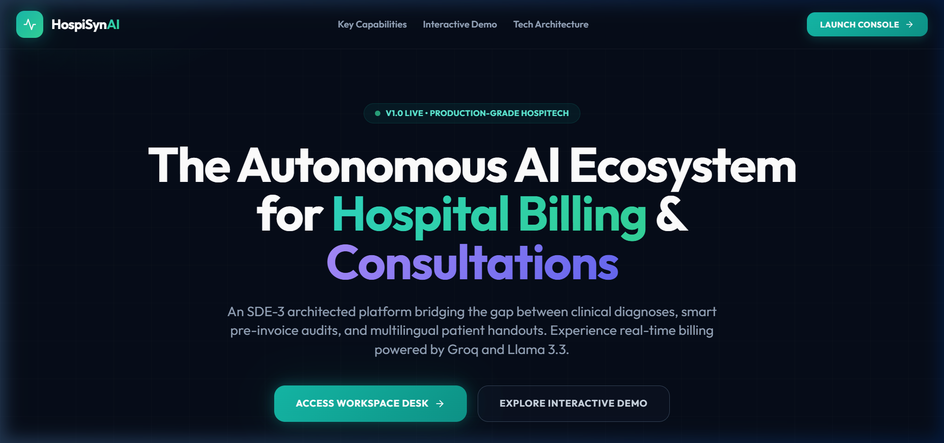 HospiSynAI Live Application
