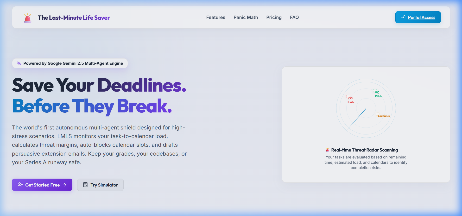 The Last-Minute Life Saver Landing Page