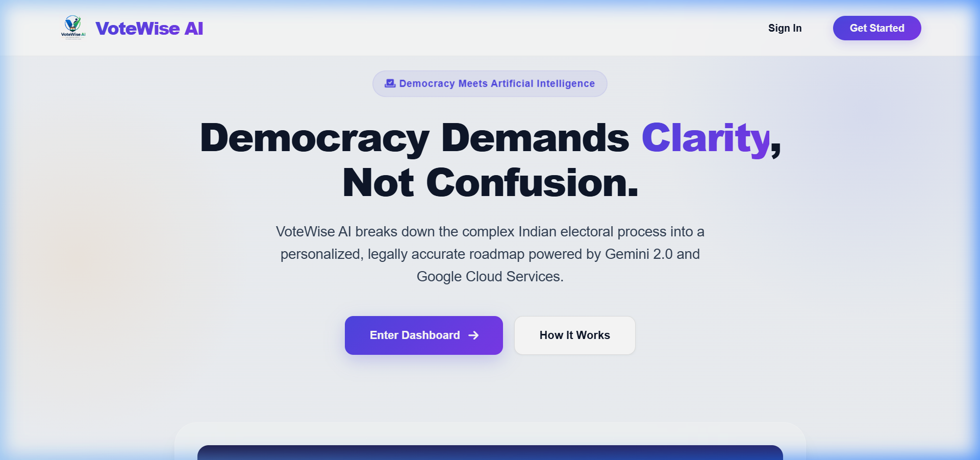 VoteWise-AI Landing Page